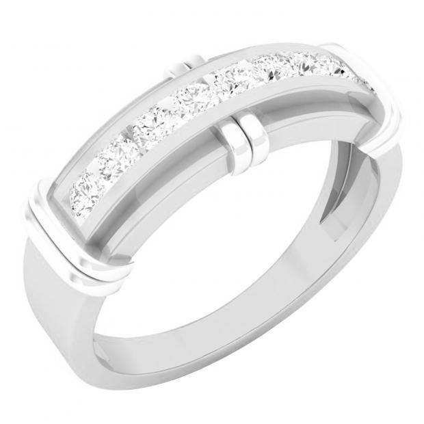 0.45 Carat (ctw) 10K White Gold Round White Diamond Men
