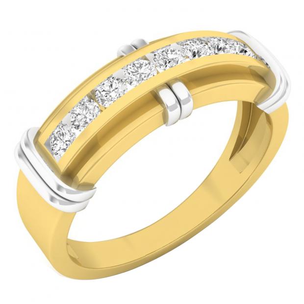 0.45 Carat (ctw) 10K Yellow Gold Round White Diamond Men