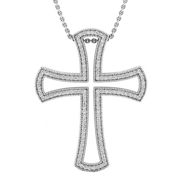 0.55 Carat (ctw) 10K White Gold Round White Diamond Men