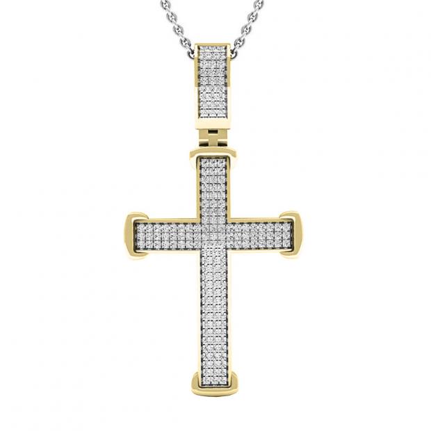 0.40 Carat (ctw) 10K Yellow Gold Round White Diamond Men