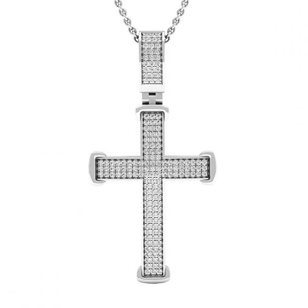 0.40 Carat (ctw) 14K White Gold Round White Diamond Men