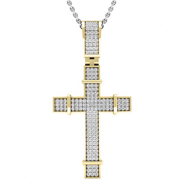 0.35 Carat (ctw) 10K Yellow Gold Round White Diamond Men