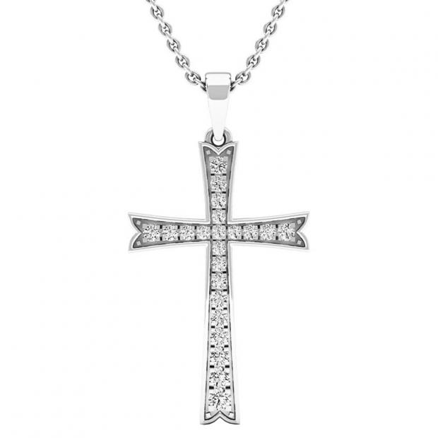 0.30 Carat (ctw) 18K White Gold Round Diamond  Men