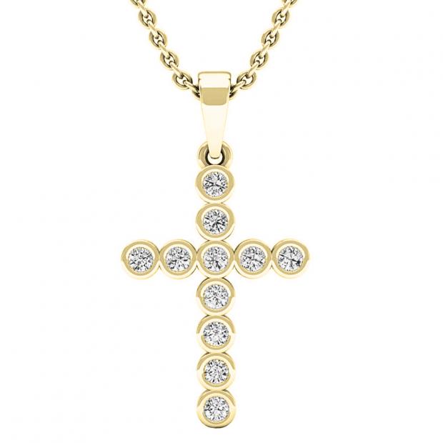 0.30 Carat (ctw) 14K Yellow Gold Round White Diamond Men