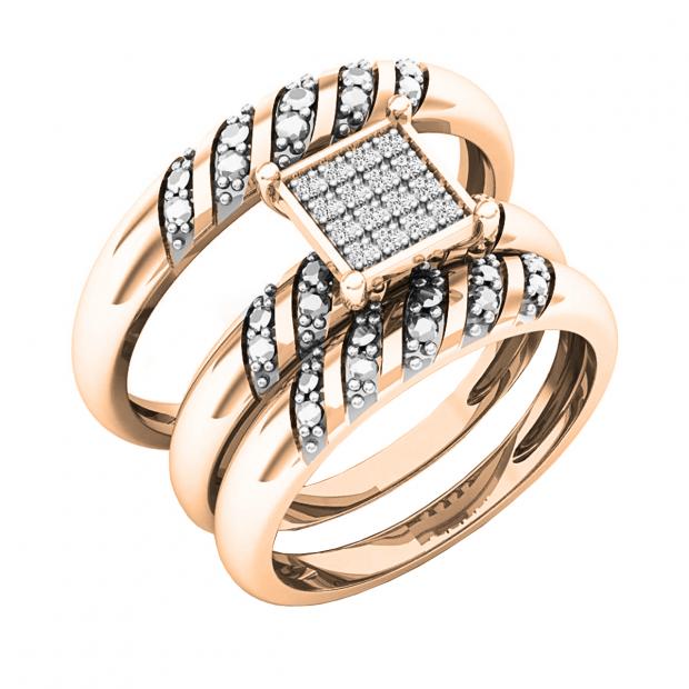 0.10 Carat (ctw) 10K Rose Gold Round Diamond Men