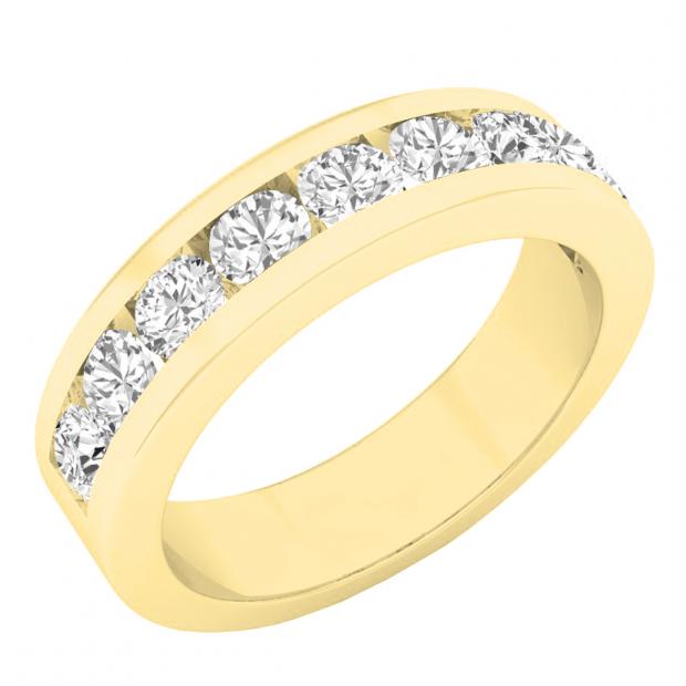 1.00 Carat (ctw) 10K Yellow Gold Round White Diamond Ladies Anniversary Wedding Band 1 CT
