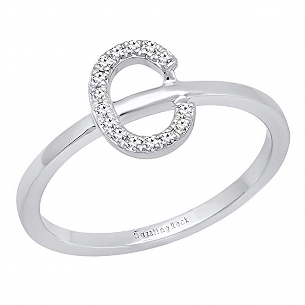 Round White Diamond Letter 