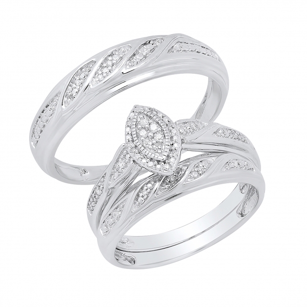 0.12 Carat (ctw) Sterling Silver Round White Diamond Men