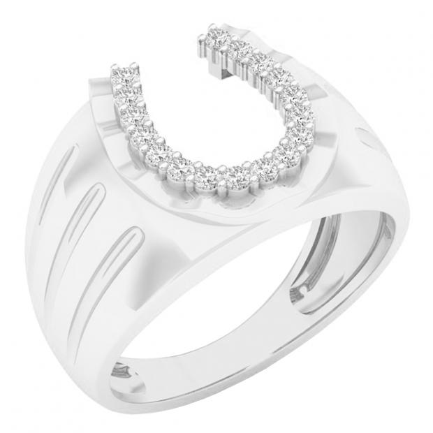 0.25 Carat (ctw) 10K White Gold Round White Diamond Men