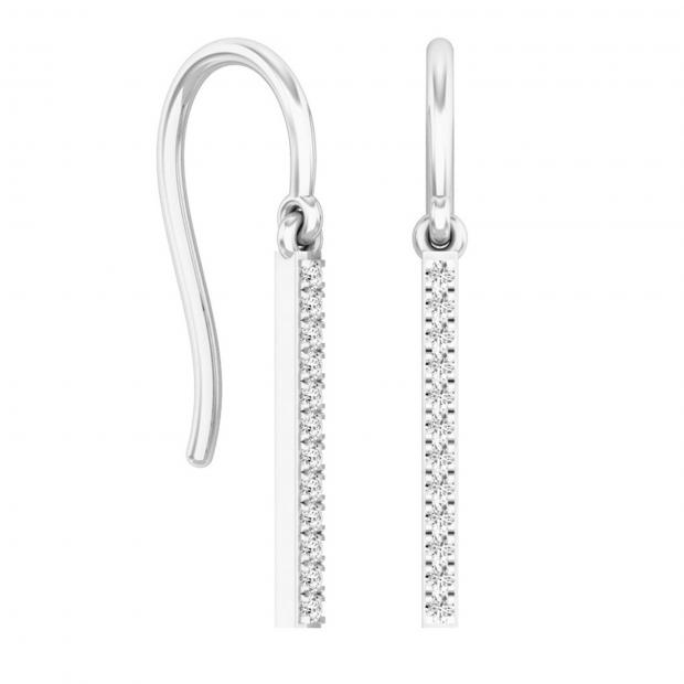 0.25 Carat (ctw) 10K White Gold Round White Diamond Ladies Fashion Dangling Earrings 1/4 CT