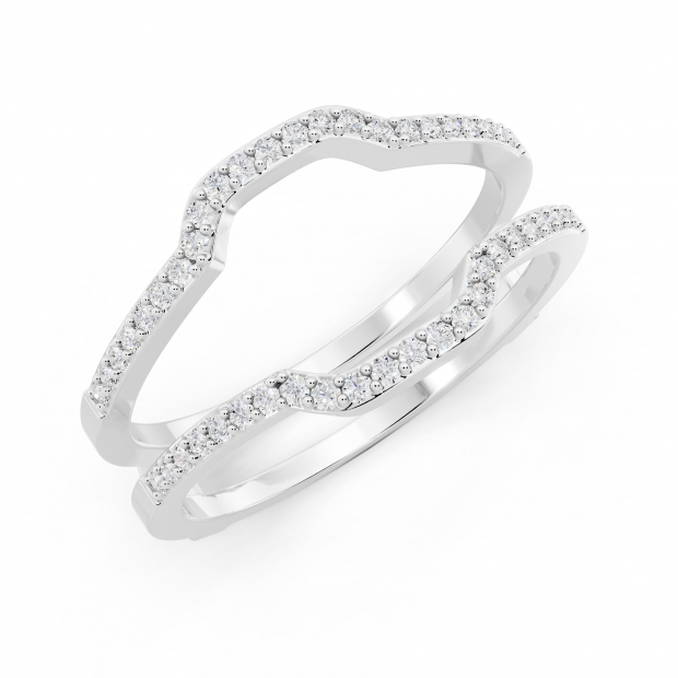 0.25 Cttw Round Cubic Zirconia Enhancer Guard Ring for Women in 925 Sterling Silver