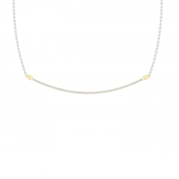 0.23 Carat (ctw) Round Diamond Ladies Slender Curved Bar Pendant Necklace 1/4 CT 10K Yellow Gold