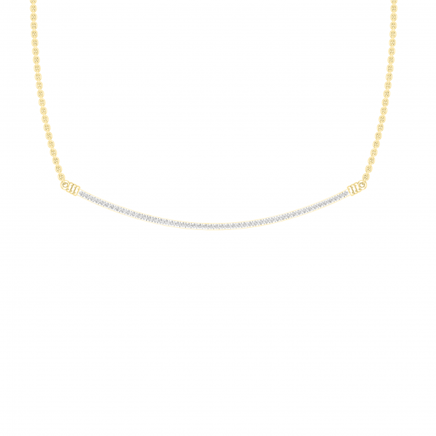 0.23 Carat (ctw) Round Diamond Ladies Slender Curved Bar Pendant Necklace 1/4 CT 10K Yellow Gold