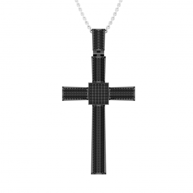 0.75 Carat (ctw) Round Black Diamond Men