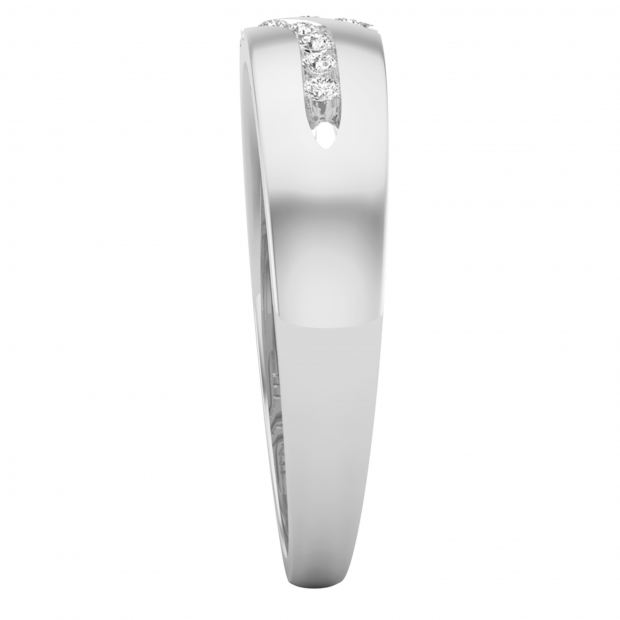 0.10 Carat (ctw) Round White Diamond Mens Anniversary Wedding Band 1/10 CT 10K White Gold