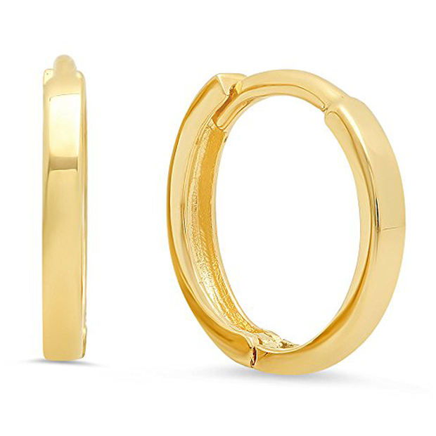 Ladies Fashion Hoop Earrings 14K Yellow Gold