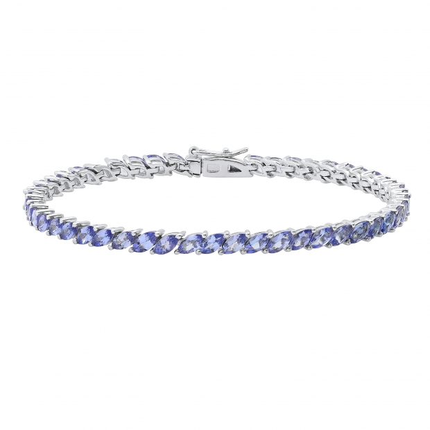 Marquise Shape Tanzanite Tennis Bracelet for Women in 925 Sterling Silver
