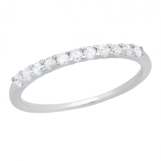 0.25 Carat (ctw) Round White Diamond Classic Wedding Stackable Band for Women in 950 Platinum