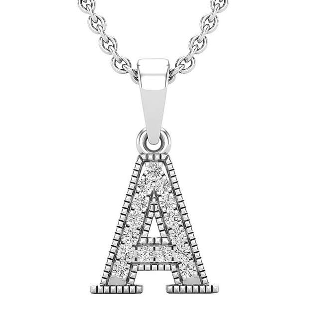 0.10 Carat (ctw) Round White Diamond Fancy Letter 