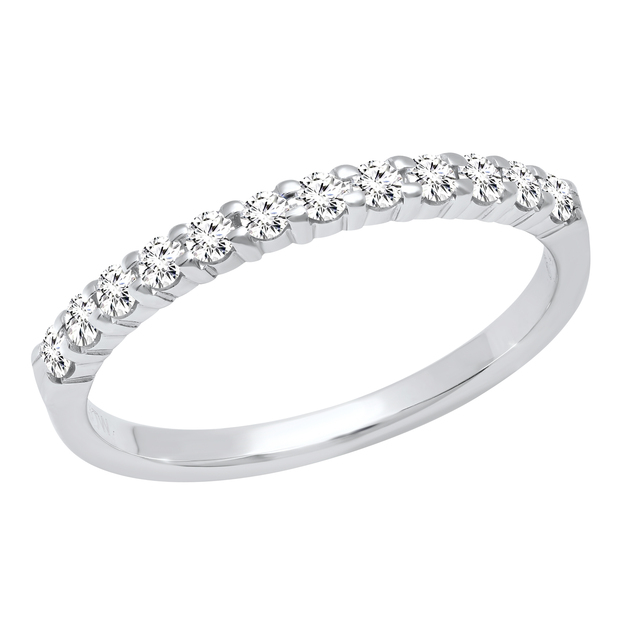 0.35 Carat (ctw) Round Diamond Ladies Stackable Anniversary Wedding Band 1/3 CT 14K White Gold