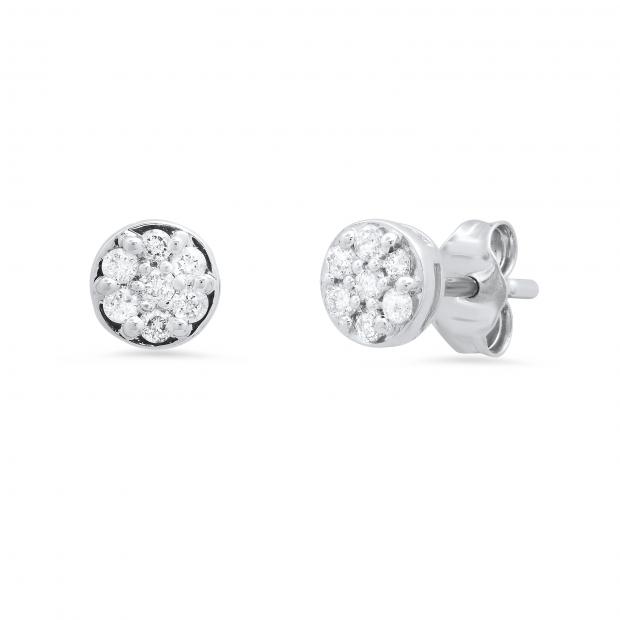 0.25 Carat (ctw) Round White Diamond Ladies Cluster Style Stud Earrings 1/4 CT 925 Sterling Silver
