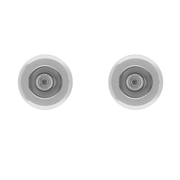 Screw Back Round Border Backings Only (Diameter 6.6 mm) 18K White Gold