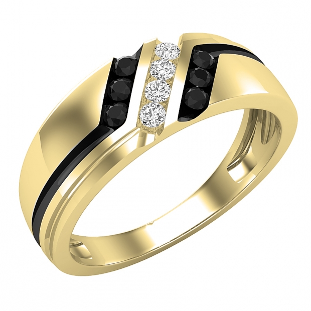 0.35 Carat (ctw) Round White & Black Diamond Men