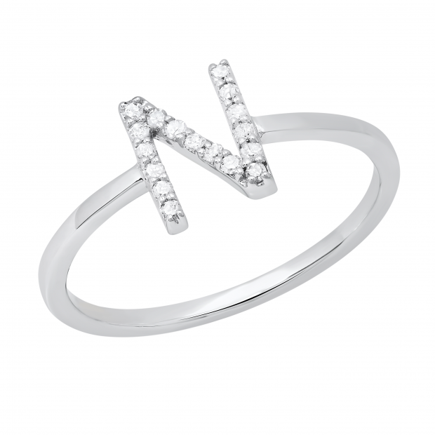 0.10 Carat (ctw) Round White Diamond Ladies Uppercase 