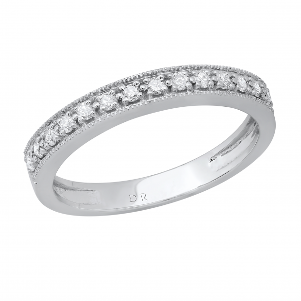 0.23 Carat (ctw) Round White Diamond Smooth Stackable Wedding Band For Women 1/4 CT | 925 Sterling Silver
