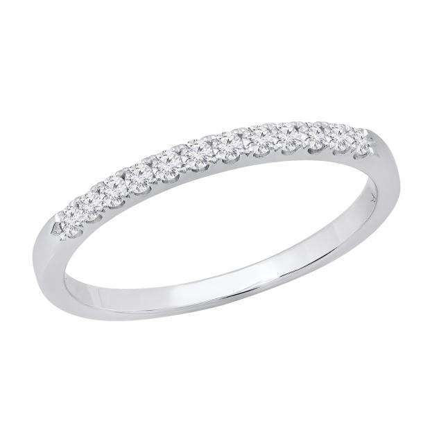 0.22 Carat (ctw) Round White Diamond Ladies Stackable Anniversary Engagement Wedding Band 1/4 CT | 925 Sterling Silver
