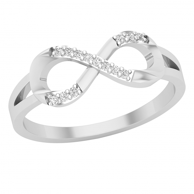 Round White Diamond Twist Infinity Fashion Promise Ring for Women (0.07 ctw, Color I-J, Clarity I2-I3), 925 Sterling Silver