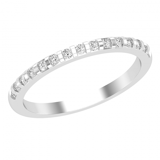 Round White Diamond Single Row Stackable Wedding Band for Her (0.22 ctw, Color I-J, Clarity I2-I3), 925 Sterling Silver