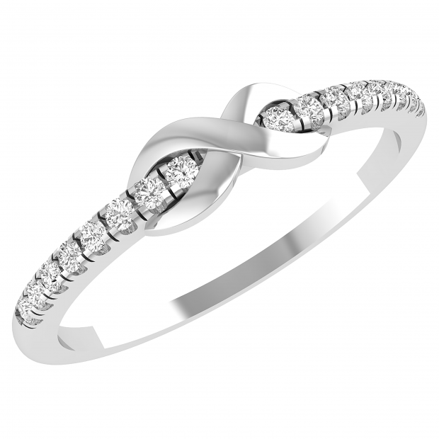 Round White Diamond Forever Promise Infinity Wedding Band for Women ( 0.12 ctw Color I-J Clarity I2-I3) in 925 Sterling Silver