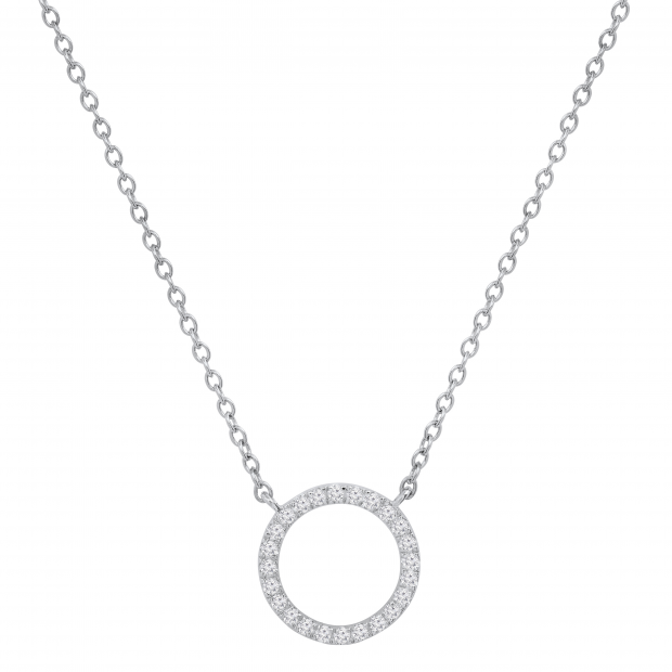 Round White Diamond Open Eternity Circle of Life Pendant for Women 1/5 CT (0.20 ctw, Color I-J, Clarity I2-I3) in 925 Sterling Silver