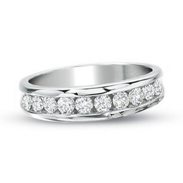 14k White Gold Round Diamond Ladies Bridal Engagement Ring Set