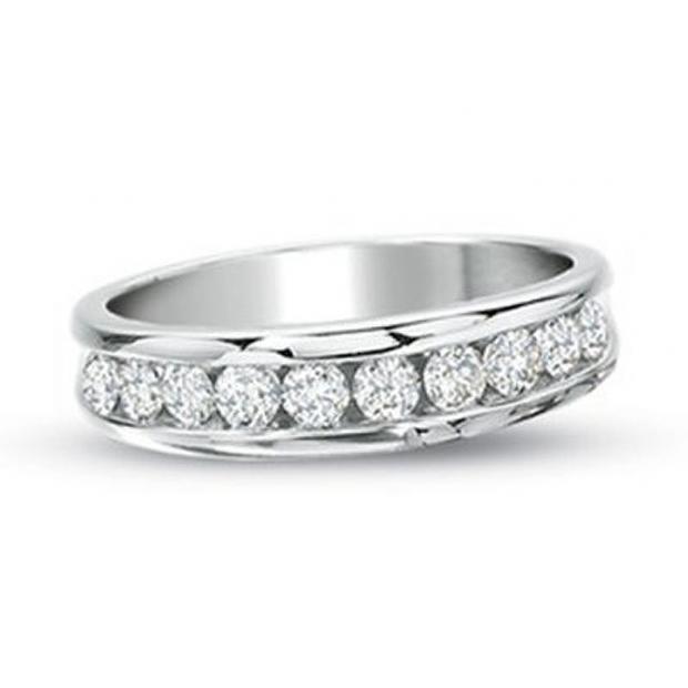 0.75 Carat (ctw) 14k White Gold Round Diamond Ladies Anniversary Wedding Ring Stackable Band 3/4 CT