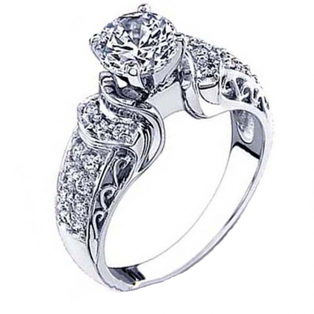 0.25 Carat (ctw) 14K White Gold Round Diamond Ladies Semi Mount Engagement Ring (No Center Stone)