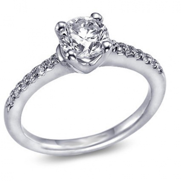 0.45 Carat (ctw) 14k White Gold Round Diamond Ladies Engagement Bridal Ring