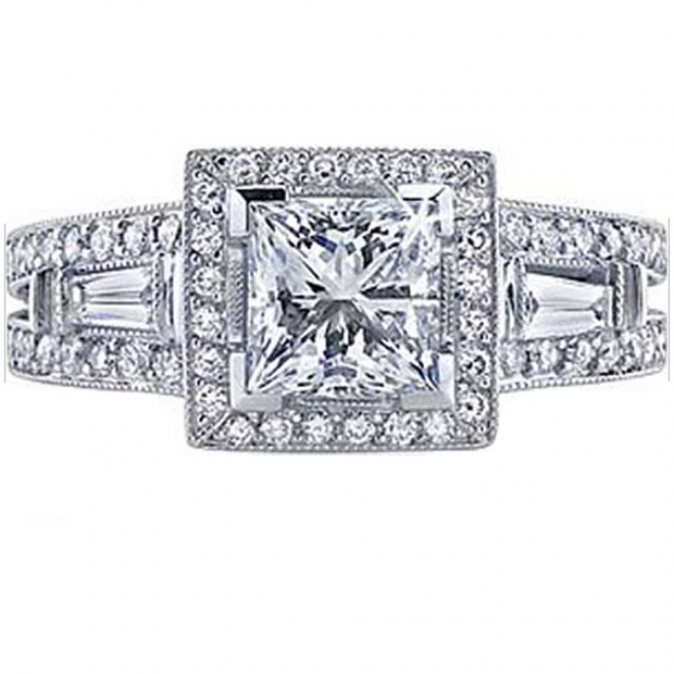 1.00 Carat (ctw) 14k White Gold Round Diamond Ladies Bridal Semi Mount Engagement Ring (No Center Stone)