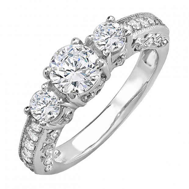 0.75 Carat (ctw) 14k White Gold Round Diamond Ladies Bridal Semi Mount Engagement Ring (No Center Stone)