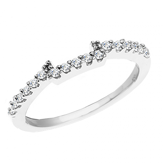 0.33 Carat (ctw) 14k White Gold Round Diamond Ladies Anniversary Wedding Ring Band Stackable