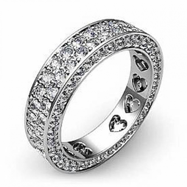 1.00 Carat (ctw) 14k White Gold Round Diamond Ladies Anniversary Eternity Wedding Band