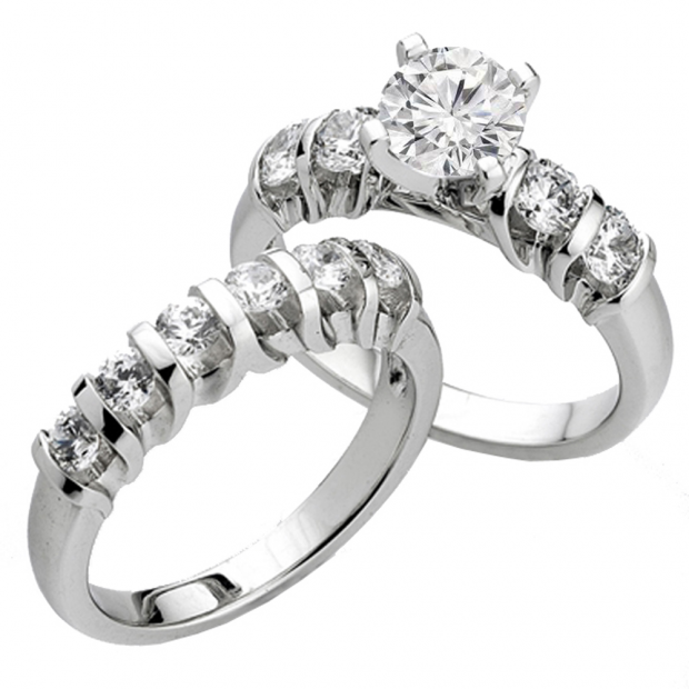 0.75 Carat (ctw) 14k White Gold Round Diamond Ladies Bridal Semi Mount Ring Set (No Center Stone)