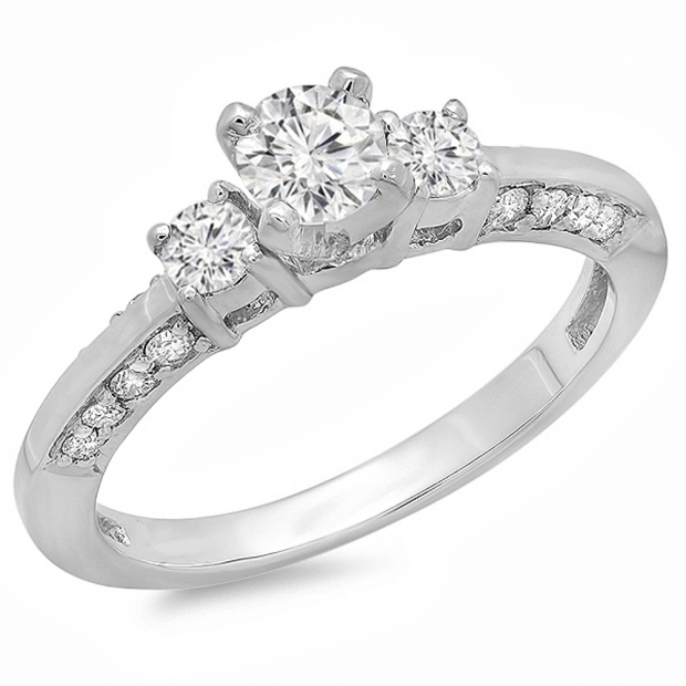 0.40 Carat (ctw) 14k White Gold Round Diamond Ladies Bridal Semi Mount Ring (No Center Stone)