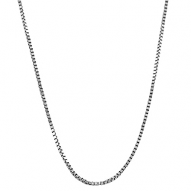 Box Chain 14 Karat  White Gold 16 Inch Necklace 0.4mm Wide