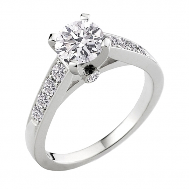 0.25 Carat (Ctw) 14k White Gold Round Diamond Ladies Semi Mount Bridal Engagement Ring 1/4 CT (No Center Stone)