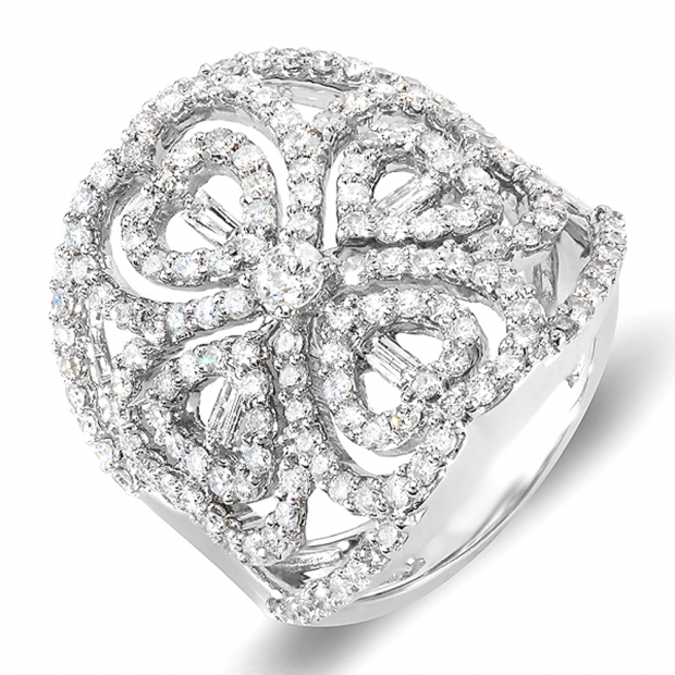 1.85 Carat (ctw) 14k White Gold Round Diamond Ladies Cocktail Right Hand
