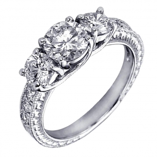 1.15 Carat (ctw) 14k White Gold Round Diamond Ladies Bridal Engagement Ring