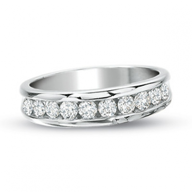 1.00 Carat (ctw) 14k White Gold Round Diamond Ladies Anniversary Wedding Ring Stackable Band 1CT