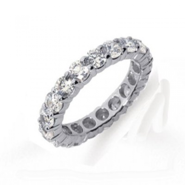 2.49 Carat (ctw) 14k White Gold Round Diamond Ladies Eternity Anniversary Stackable Ring Wedding Band